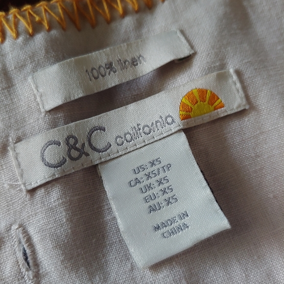 C&C California 100% Linen Dress size XS - Picture 8 of 10